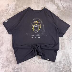 WWE x Rook Ultimate Warrior Graphic T-Shirt Mens XL Black Wrestling Tee